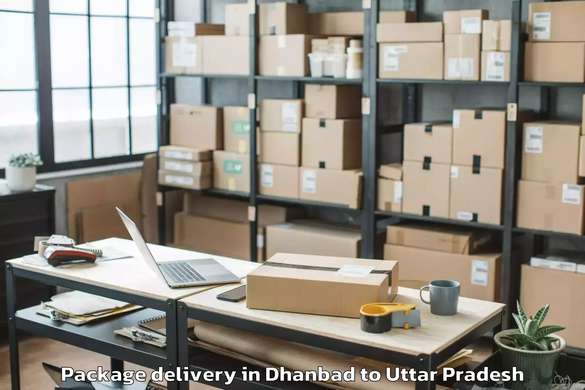 Top Dhanbad to Etmadpur Package Delivery Available